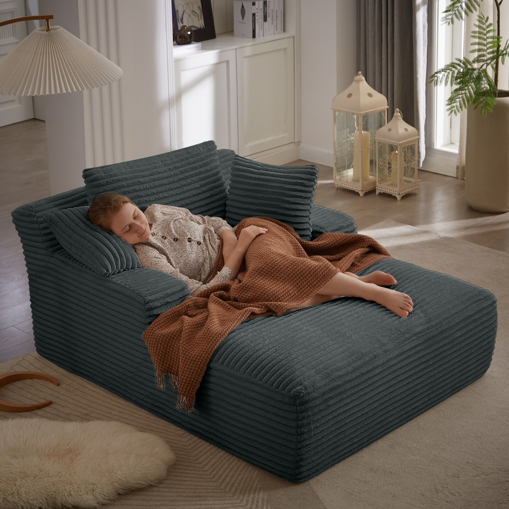 Oversized Deepseat Chaise Lounge Sofa Comfy Upholstered Chair Cloud Sleeper Sofa
