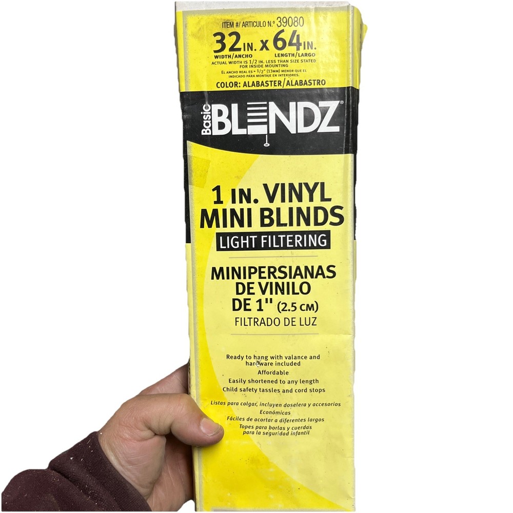 Basic Blindz Mini Blinds-1" Mini Blinds - Alabastro-32"x64” Wide!
