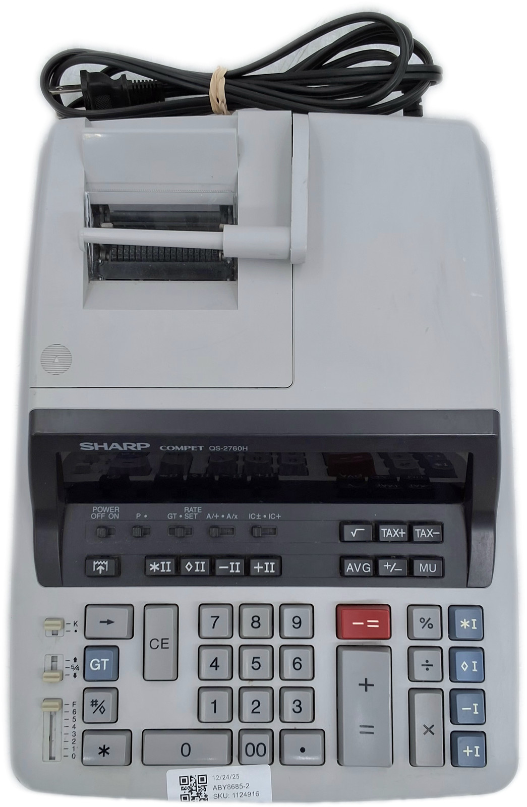 Sharp QS-2760H Printing Desktop Calculator Large LCD Display