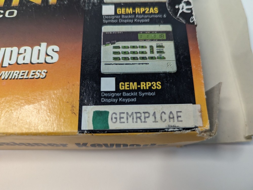 Napco Gemini Custom Alphanumeric Keypad GEM-RP1CAE   New / NOS