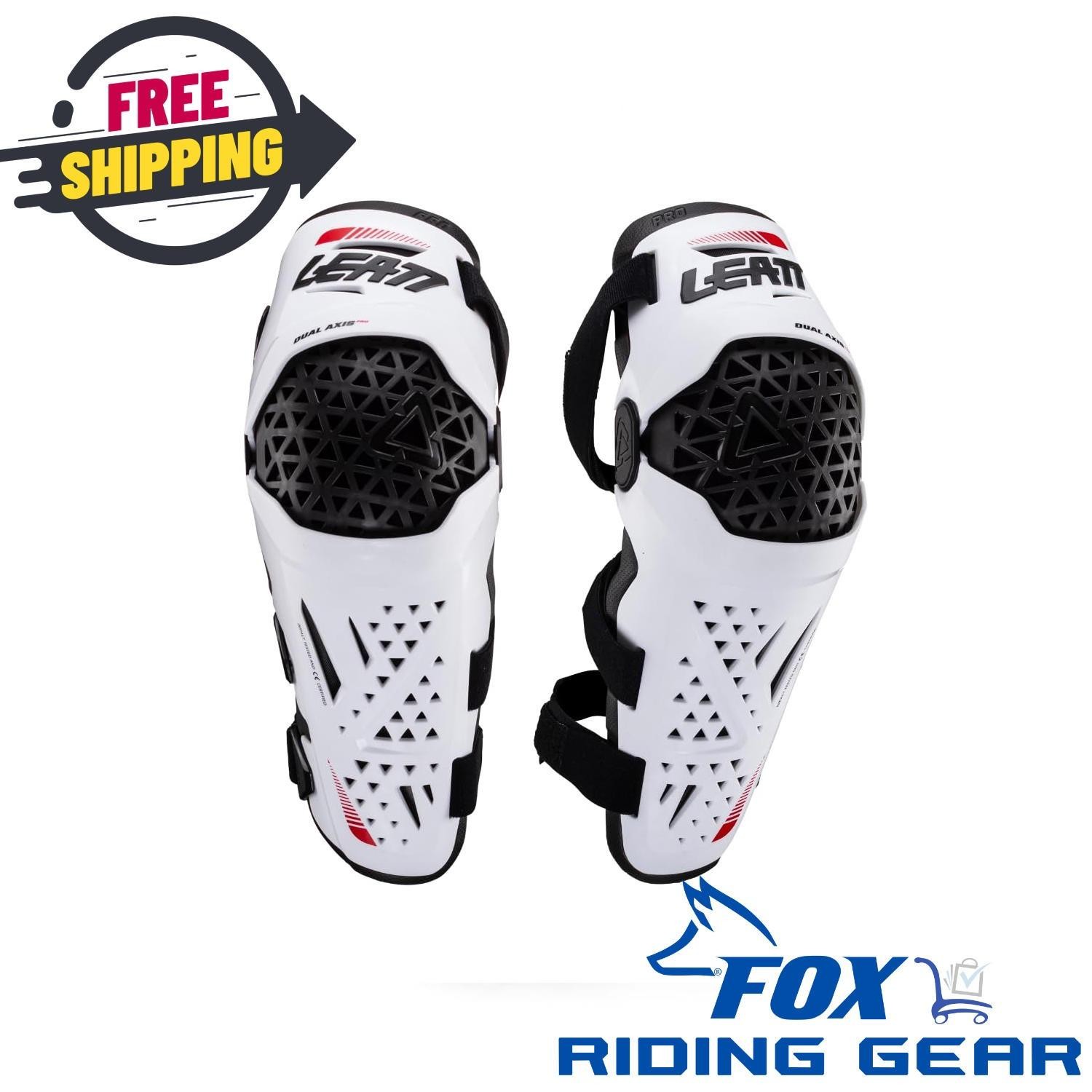 OPEN BOX - Leatt Knee & Shin Guard Protector Dual Axis Pro White XXL- 5024060832