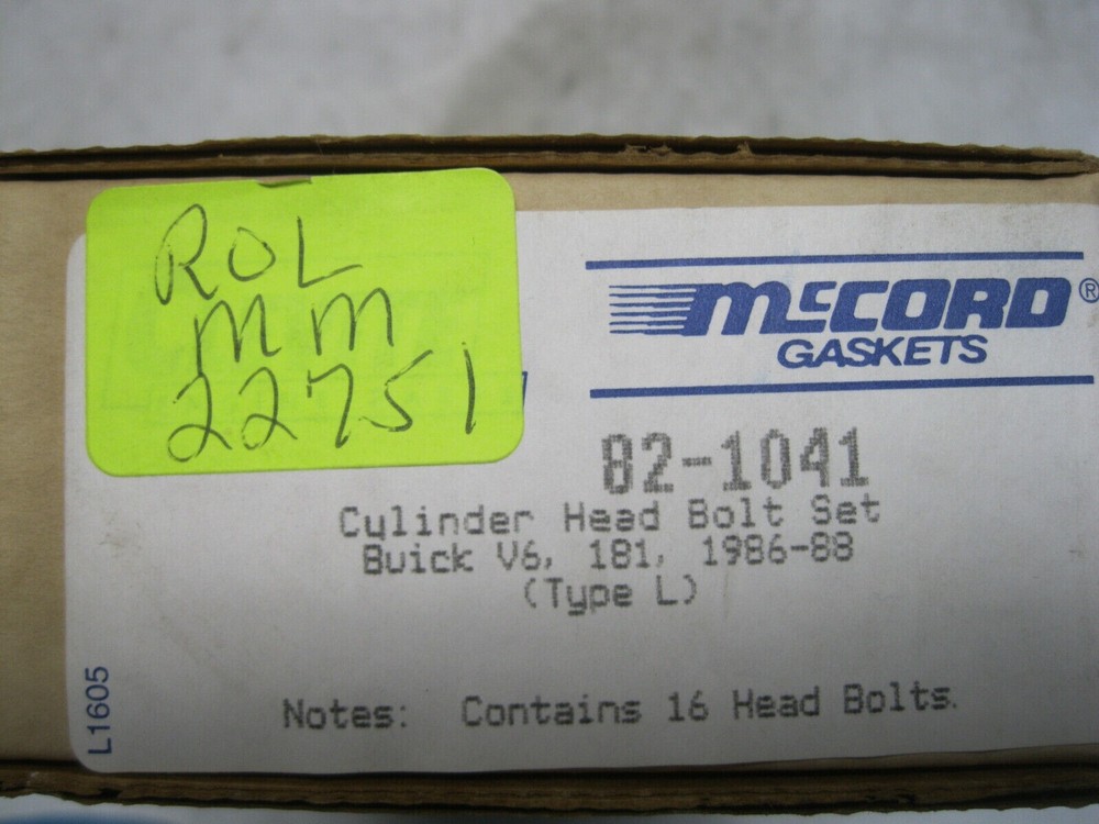 McCord 821041 Head Bolt Set