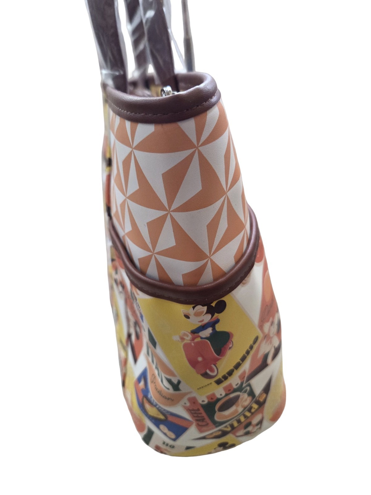 Disney Parks Epcot Italy Pavilion Mickey & Minnie Zippered Tote Bag NEW