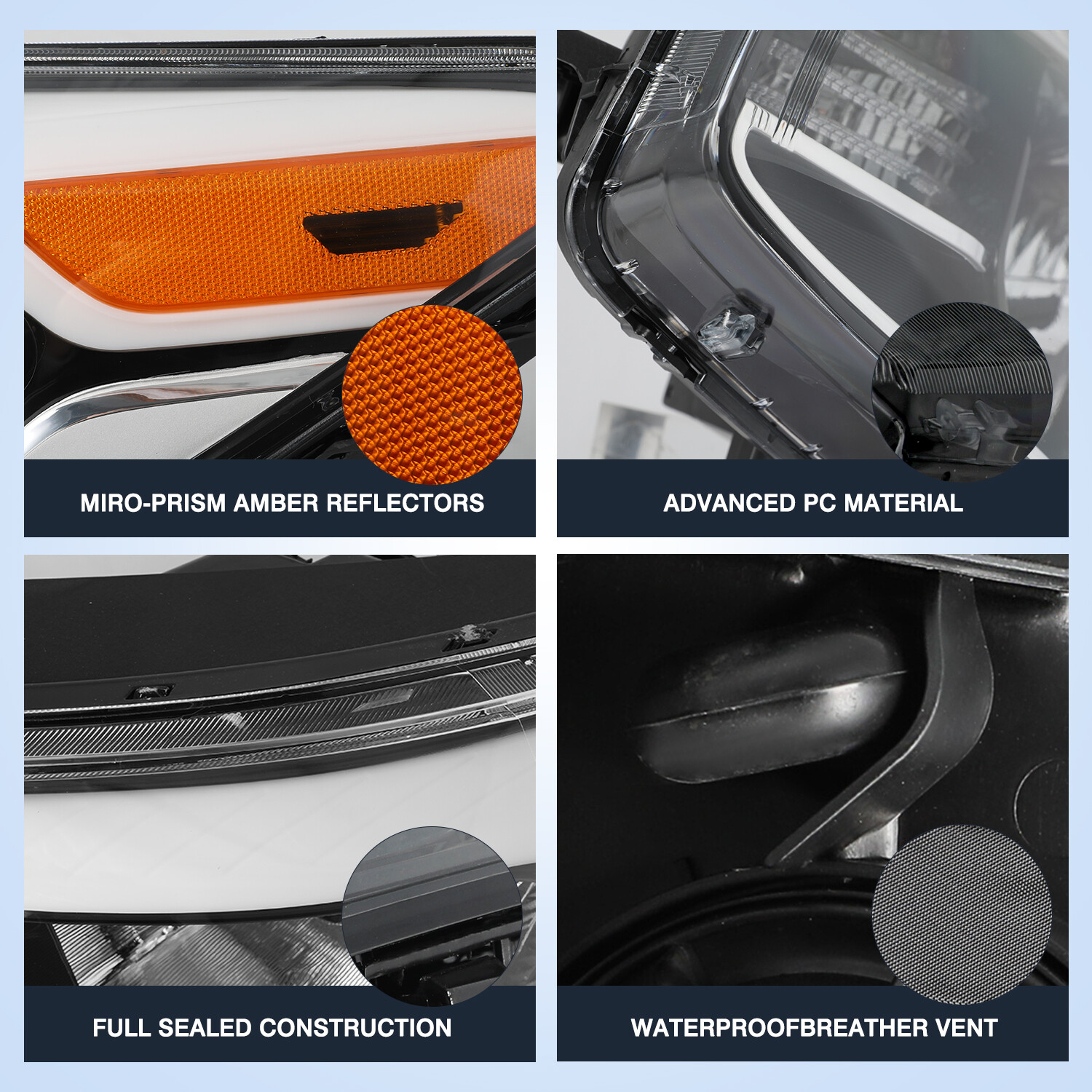 For 2014 2015 2016 2017 2018 2019 Kia Soul Halogen Headlights Assembly Pair