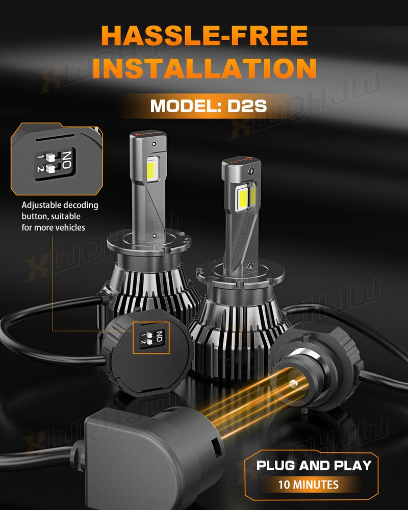 2* D2S D2R LED Headlight Bulb Replace HID Xenon Super White 6000K Conversion Kit