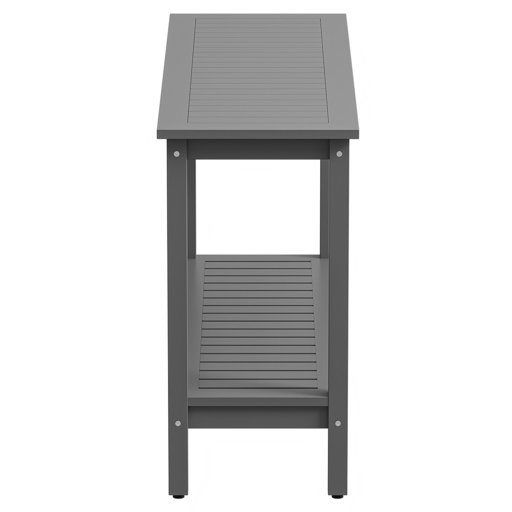 48'' Console Table Entryway Sofa Side Table w/ 2 Storage Shelves Organizer Gray