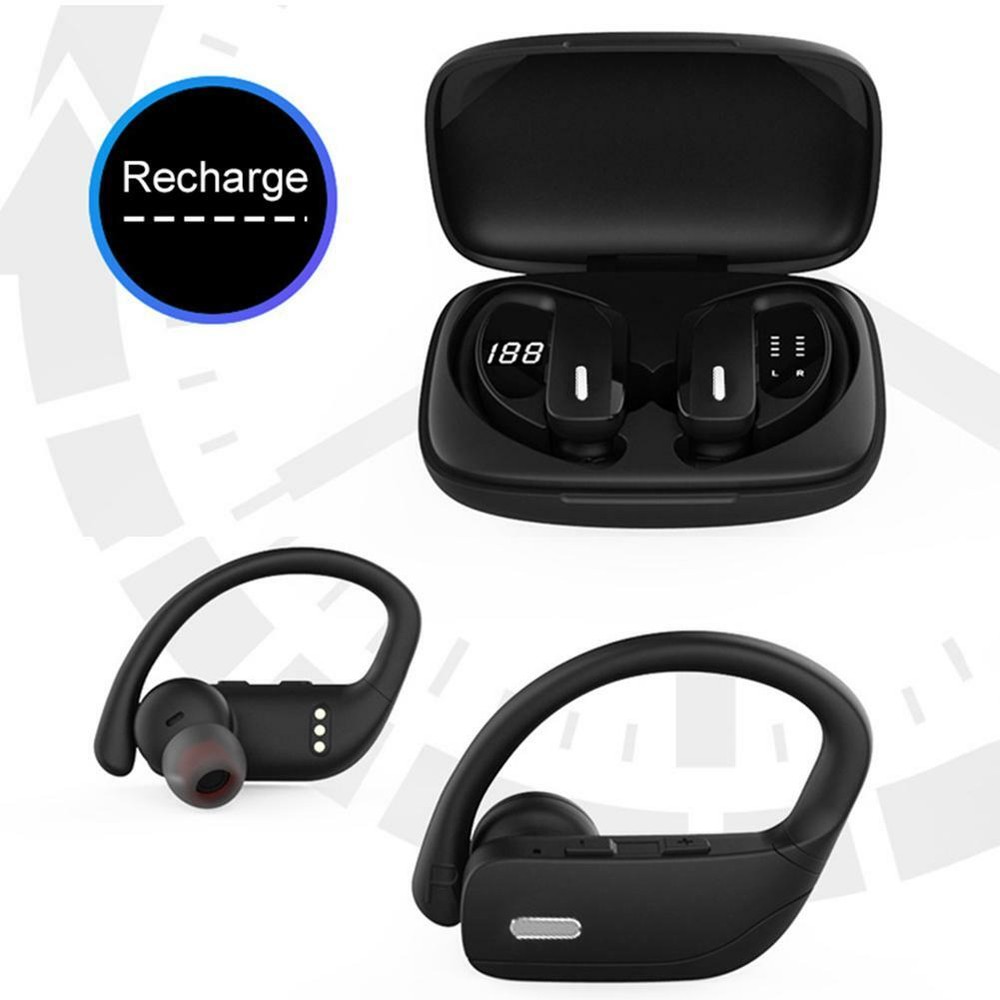 Bluetooth 5.0 Earbuds Wireless Earhooks TWS Stereo Deep Bass in-Ear Headphone US