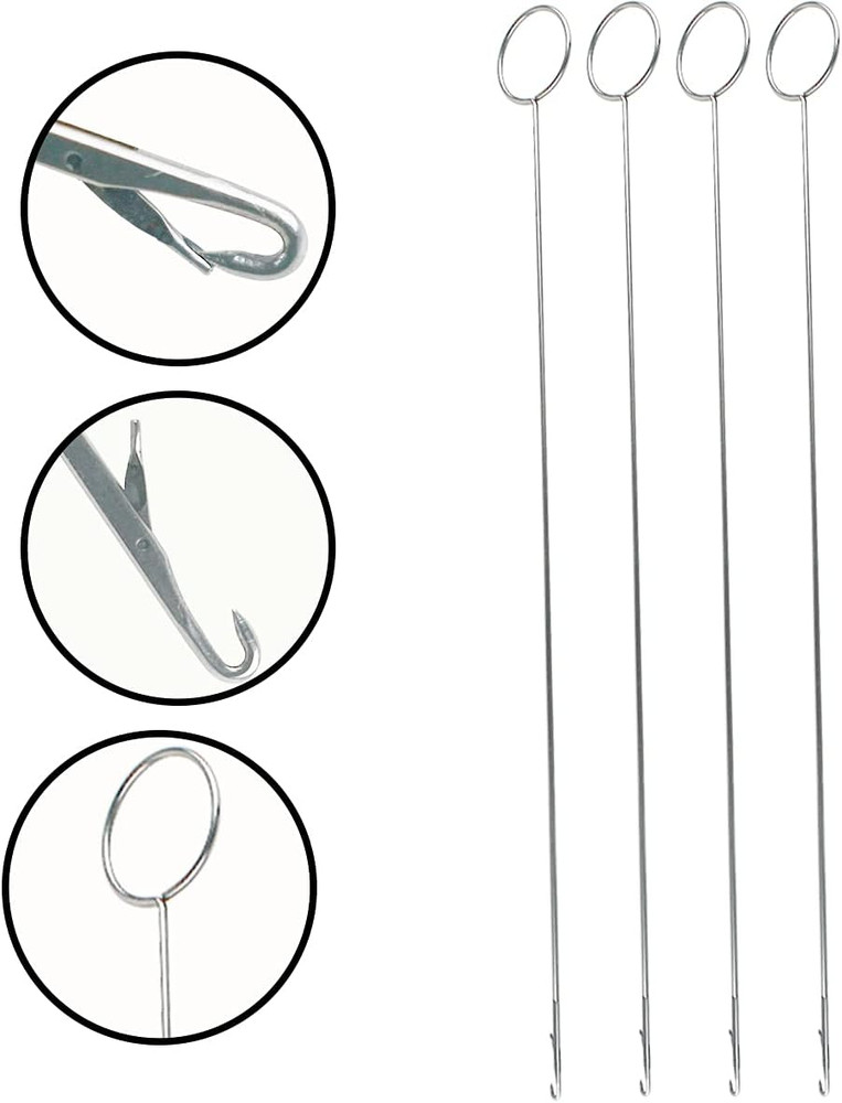 Sewing Loop Turner Hook, Needle Hook with Latch, Tongue Crochet Tool 4Pcs