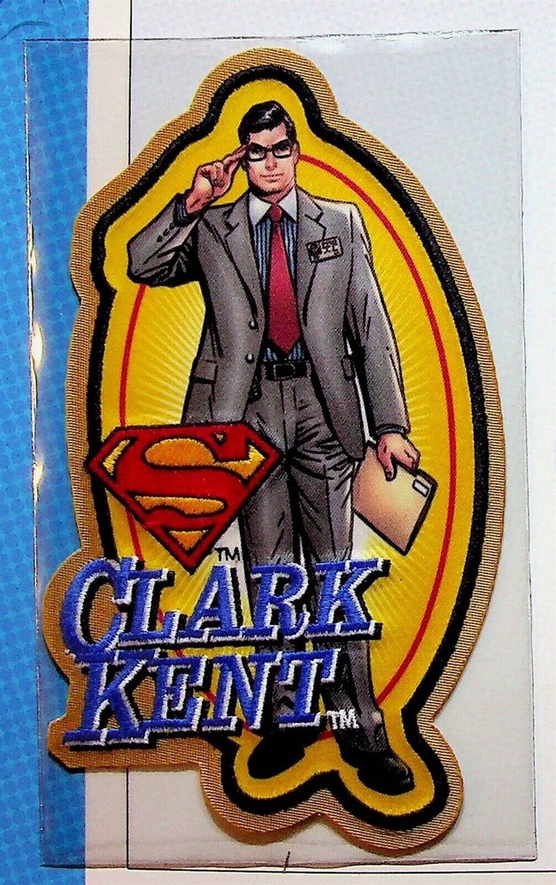 CLARK KENT PATCH on INFO CARD ~ Willabee & Ward ~ DC COMICS PATCH COLLECTION