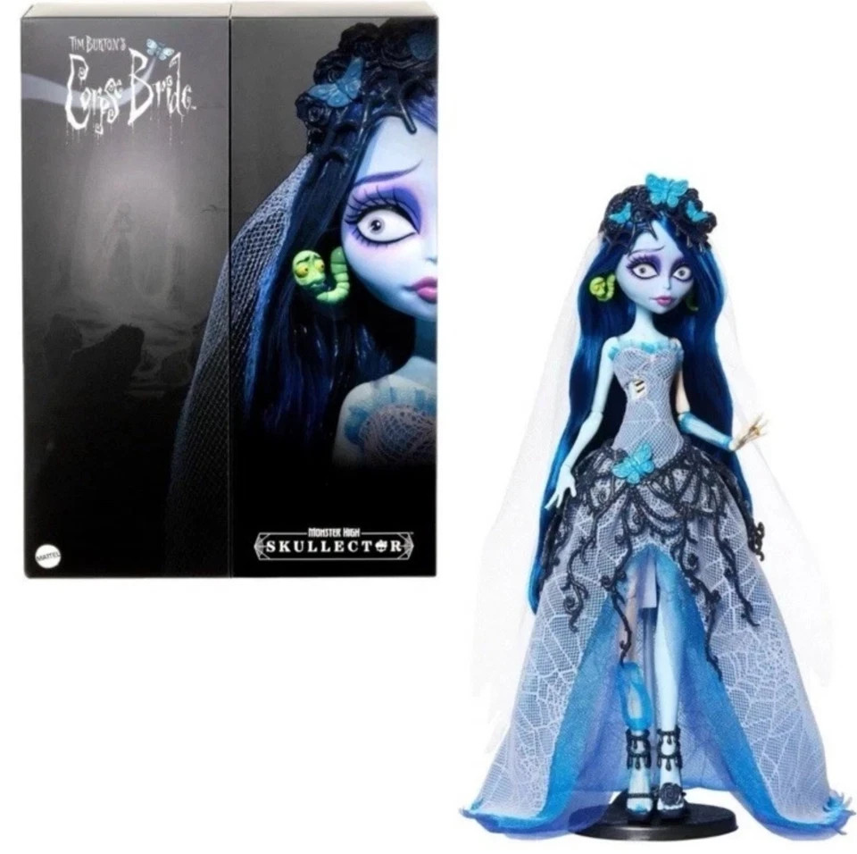IN HAND - Monster High Tim Burton's Corpse Bride Emily Skullector Doll BRAND NEW
