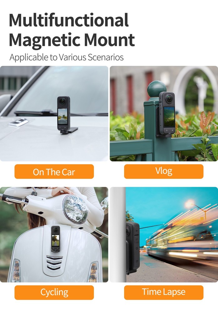 For Insta360 X4 Camera Adjustable Desktop Handheld Wall Mount Magnetic Accessory