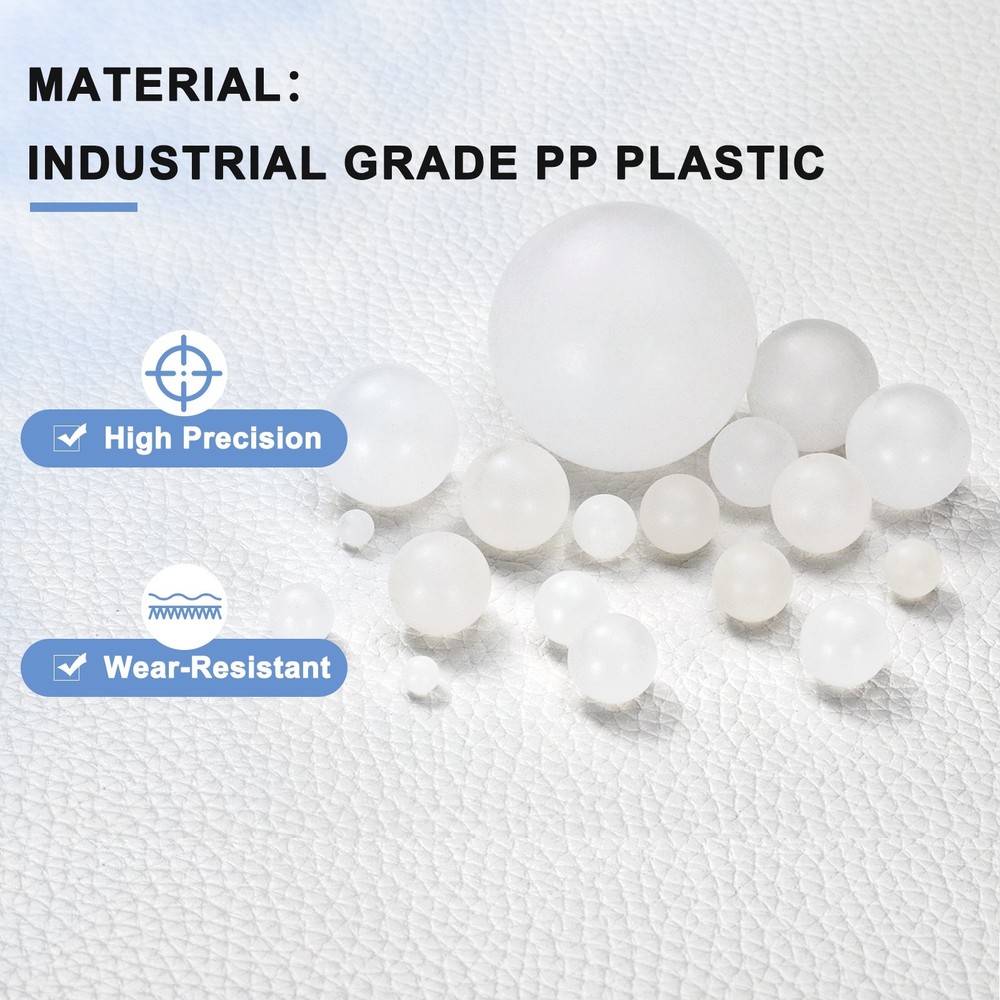 100pcs PP Plastic Bearing Balls 1/2" Solid Plastic Balls G2 Precision, White