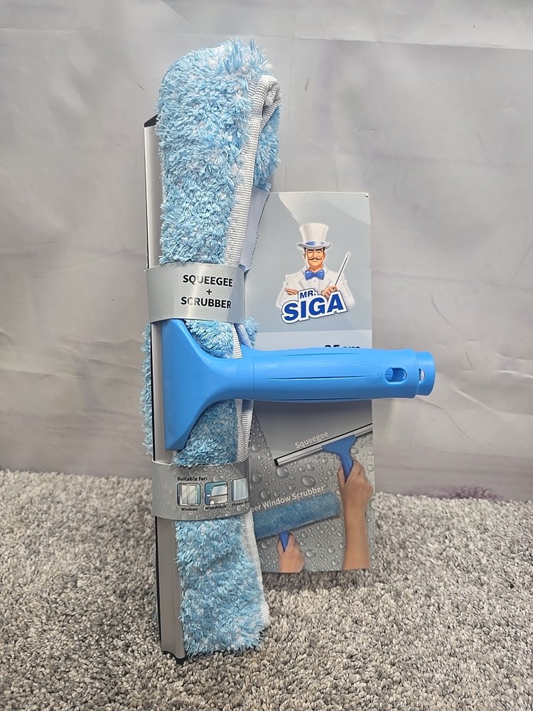 MR SIGA Professional Window Cleaning Combo, Squeegee/Microfiber Tool Set, 14"