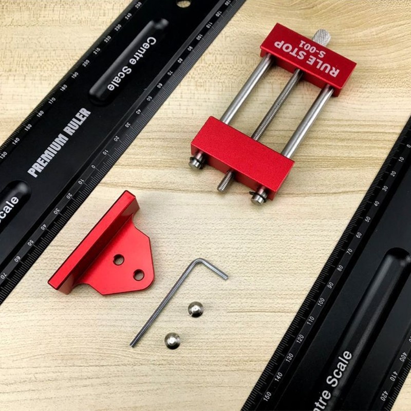 Versatile Aluminum Measuring Rule with Stoppers for Accurate Construction Work