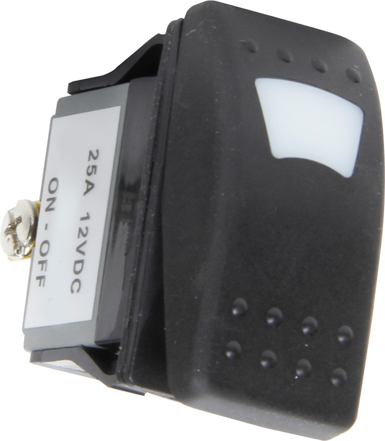 QuickCar Rocker Switch - On / Off - 12V - Red Lighted - Plastic - Black - Each