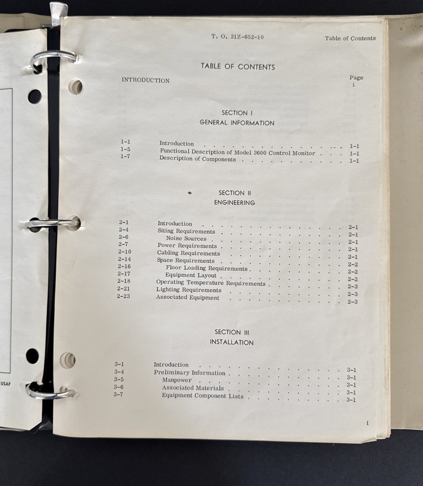 Radiation Inc Technical Manual Engineering Installation Tech Control Center 1961