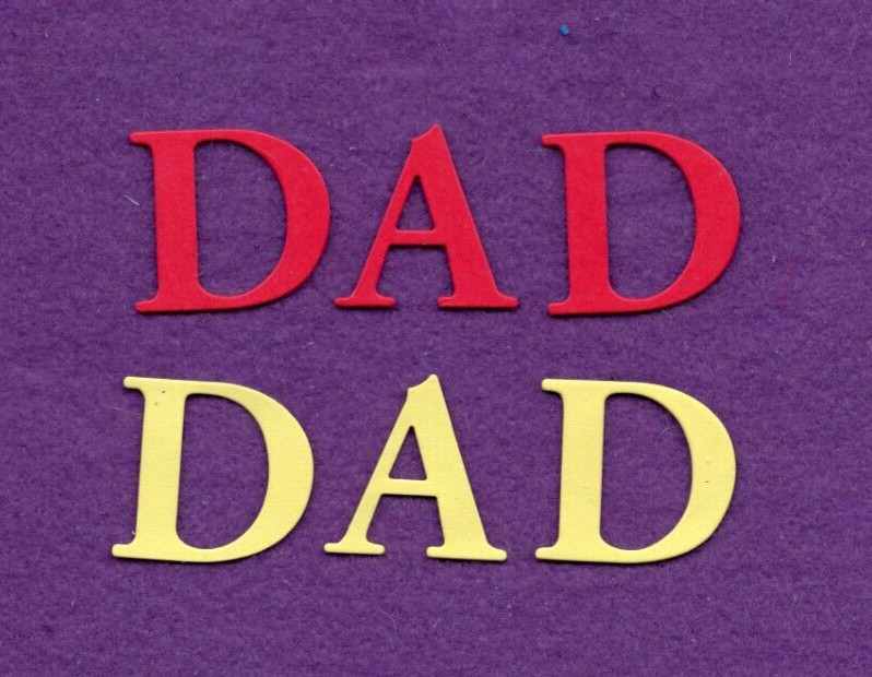 DAD # 6 die cuts scrapbook cards