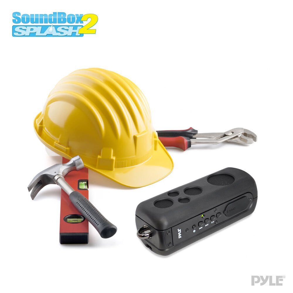 Pyle SoundBox Splash 2 Bluetooth Rugged Speaker W/AUX Input +Flashlight