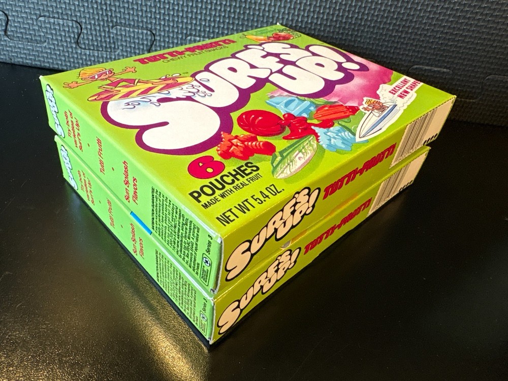 Surfs Up fruit snacks - 2 empty custom design display boxes
