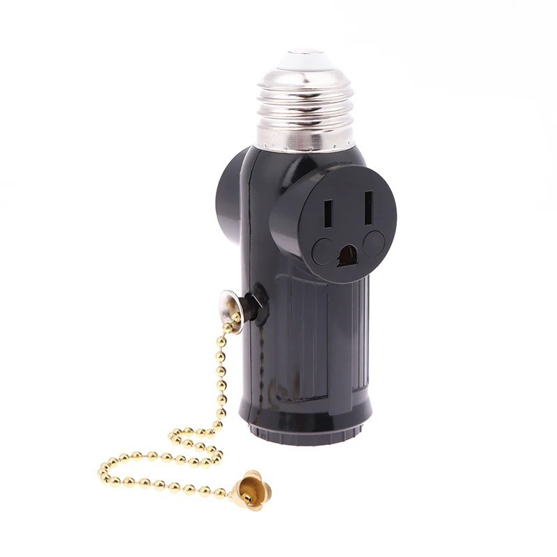 E26 Light Socket to Plug Adapter 2/3 Prong Light Bulb Outlet Socket Adapter