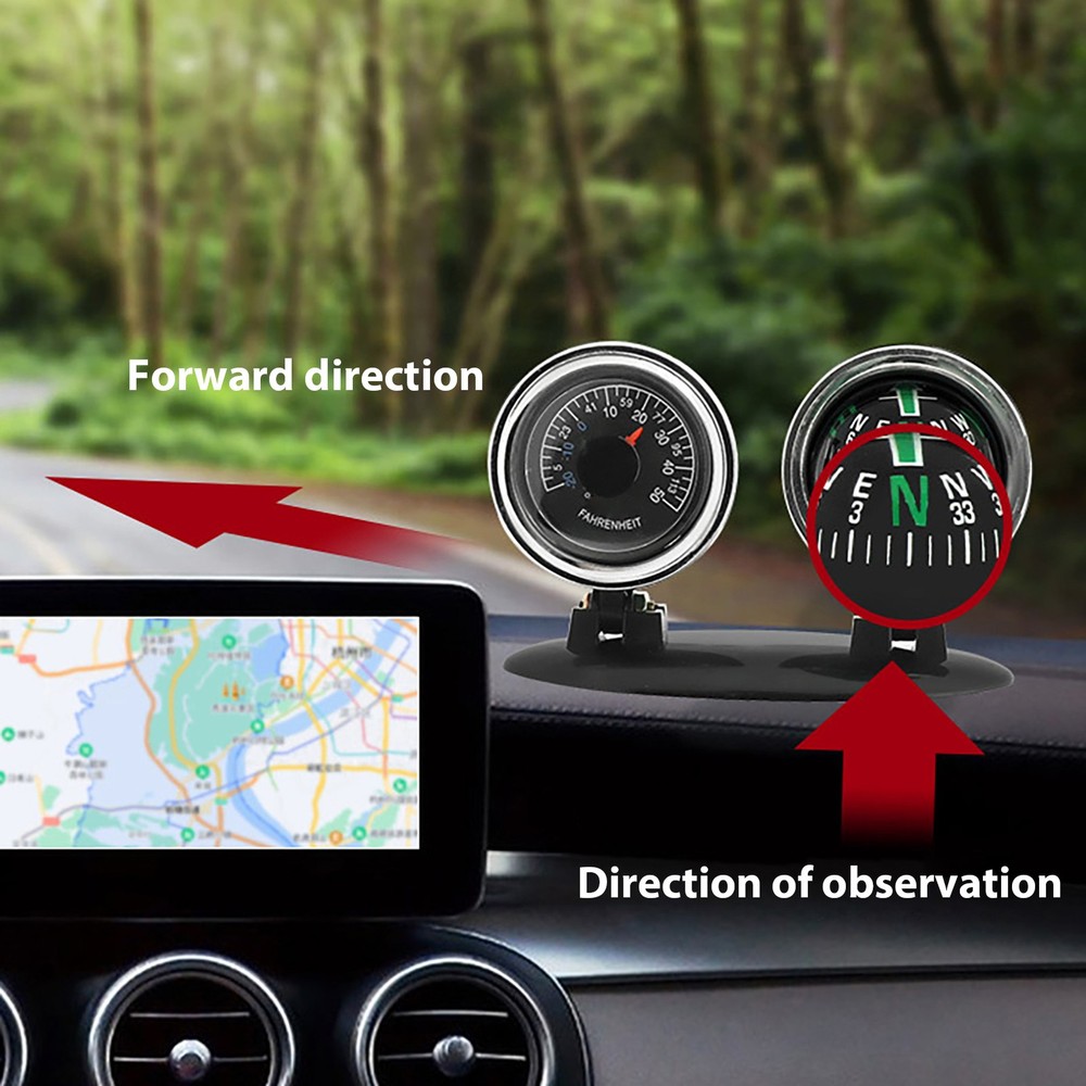 Dash Mount Compass Navigation Ball With Temperature Tester For Car