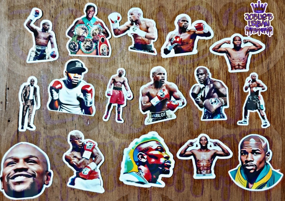 16 pcs Stickers: Floyd Mayweather Glossy Stickers