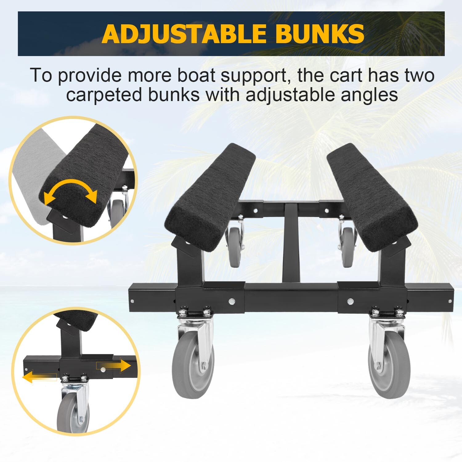 Heavy Duty Watercraft PWC Dolly Boat Jet Ski Stand Storage Cart 1400LBS