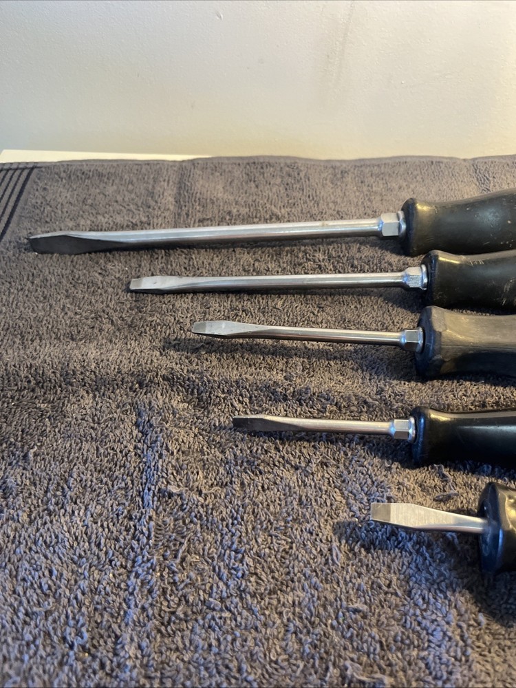 Snap On Tools Slotted 5 Pc Screwdriver Lot SDDI STD3 SDD4 STD6 STD8