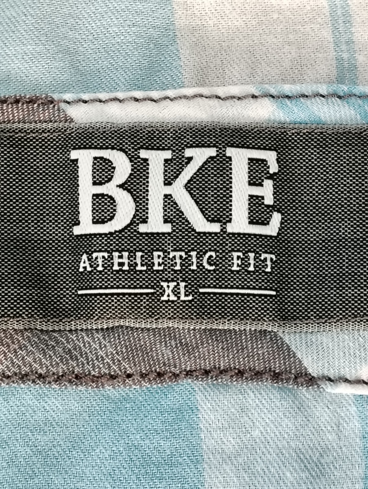 BKE Cowboy Rodeo Pearl Snap Men's Plaid Shirt Blue Gray XL