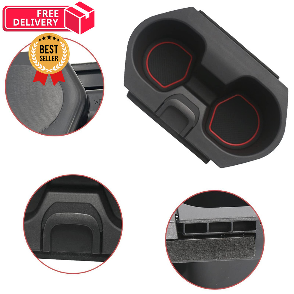Civic Cup Holder Insert w/Coaster for Center Console Compatible red coaster
