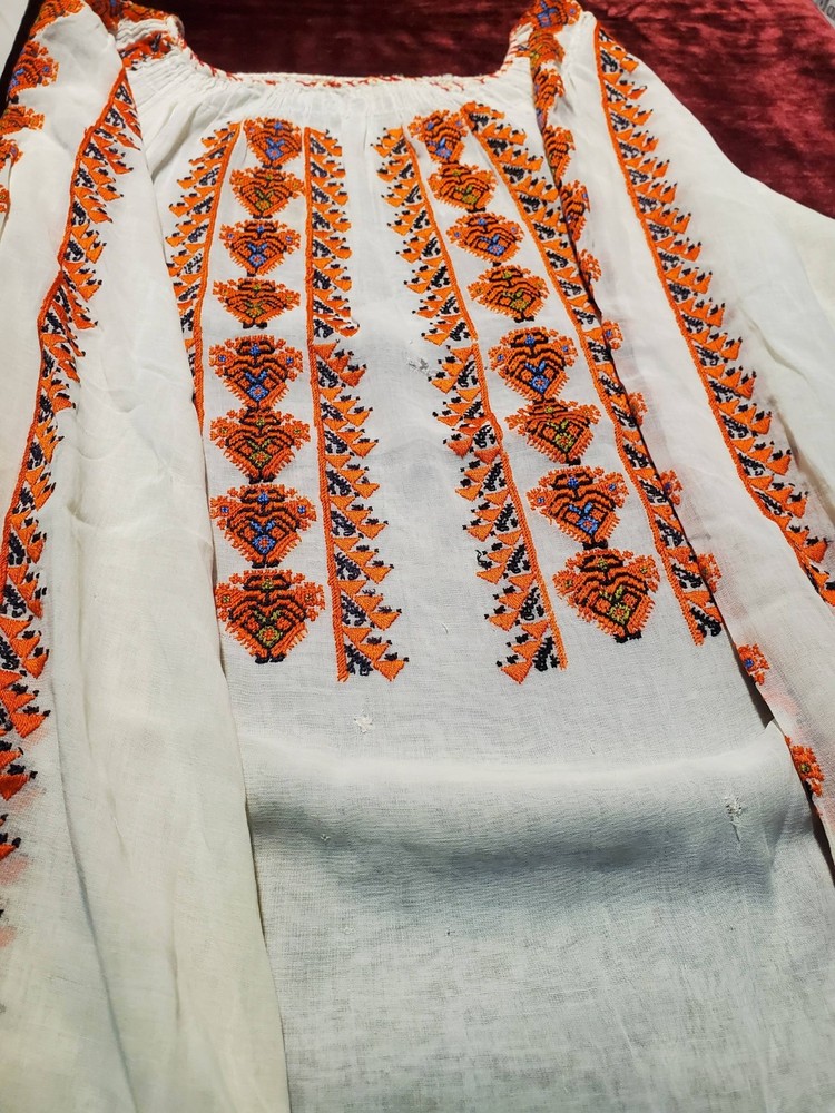 Exquisite Antique Romanian Silk Blouse