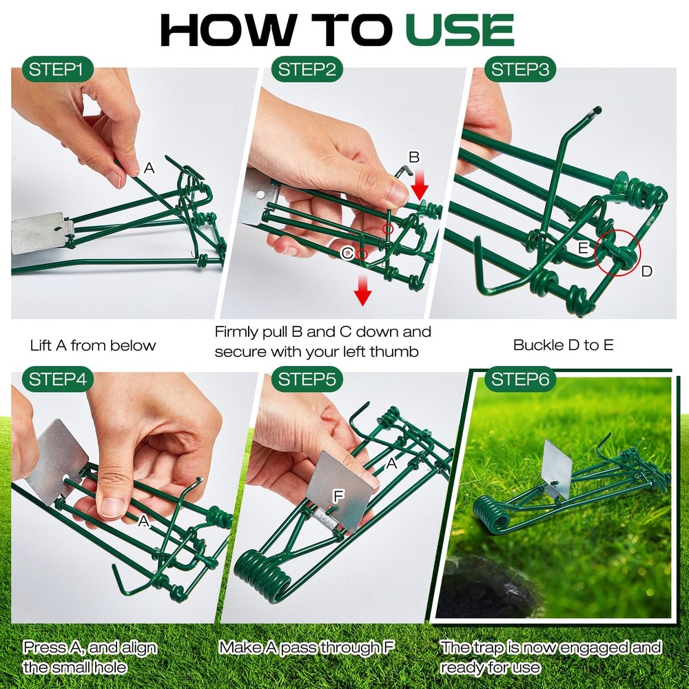 24 Pcs Outdoor Gopher Trap Easy Set Mole Trap Weather Resistant Gopher Killer...