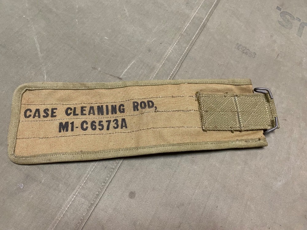 ORIGINAL WWII US ARMY M1 GARAND RIFLE CLEANING ROD CARRY CASE-OD#7, FALS 1944