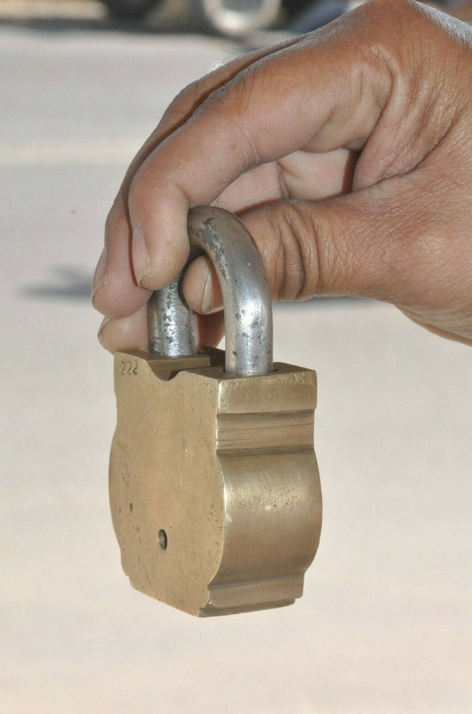 Vintage Brass Handcrafted Unique Shape 6 Levers unique Shape Padlocks