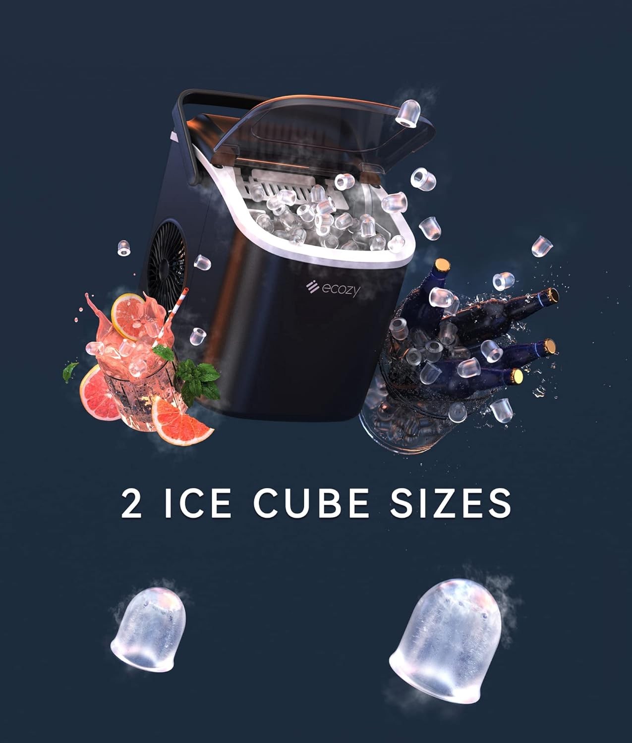 Portable Countertop Bullet Ice Maker Ice Machine with Ice Scoop 26lbs/24hrs