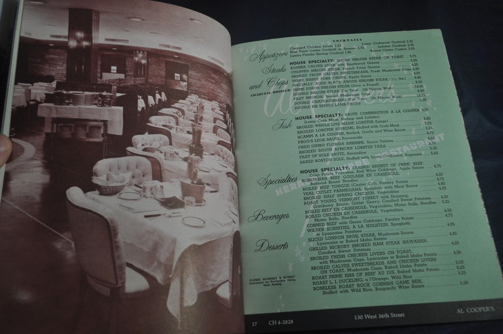 1962 *FIRST* Menu Manhattan Magazine *MAXIMS*