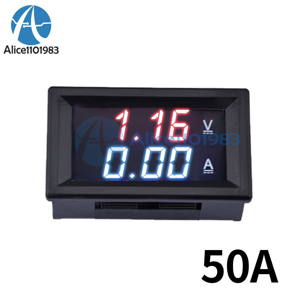 Digital Voltmeter Ammeter 100V 10A 50A 100A LED Display Amp Volt Current Meter