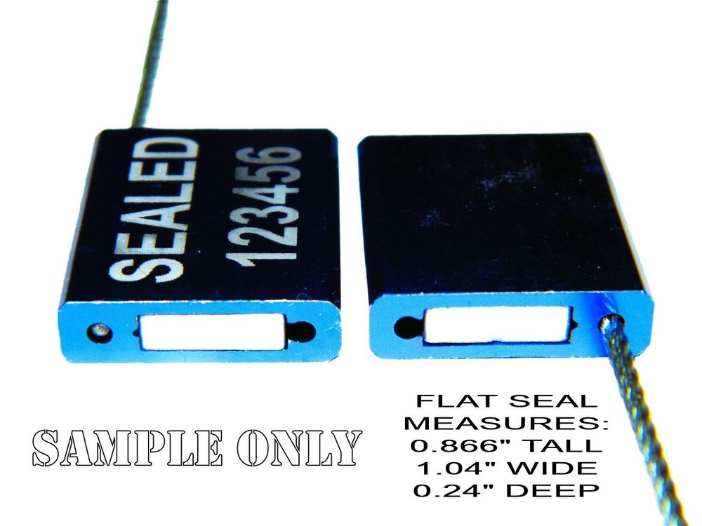 CABLE LOCK SECURITY SEALS, 12”, COLORS, CUSTOMIZED / YOUR TEXT, TEN SEALS 😃