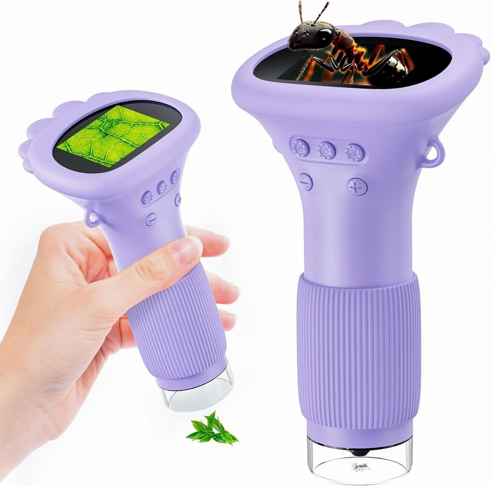 Kids Microscope Digital Camera, 1000X Handheld Camera Microscope for Kids wit...