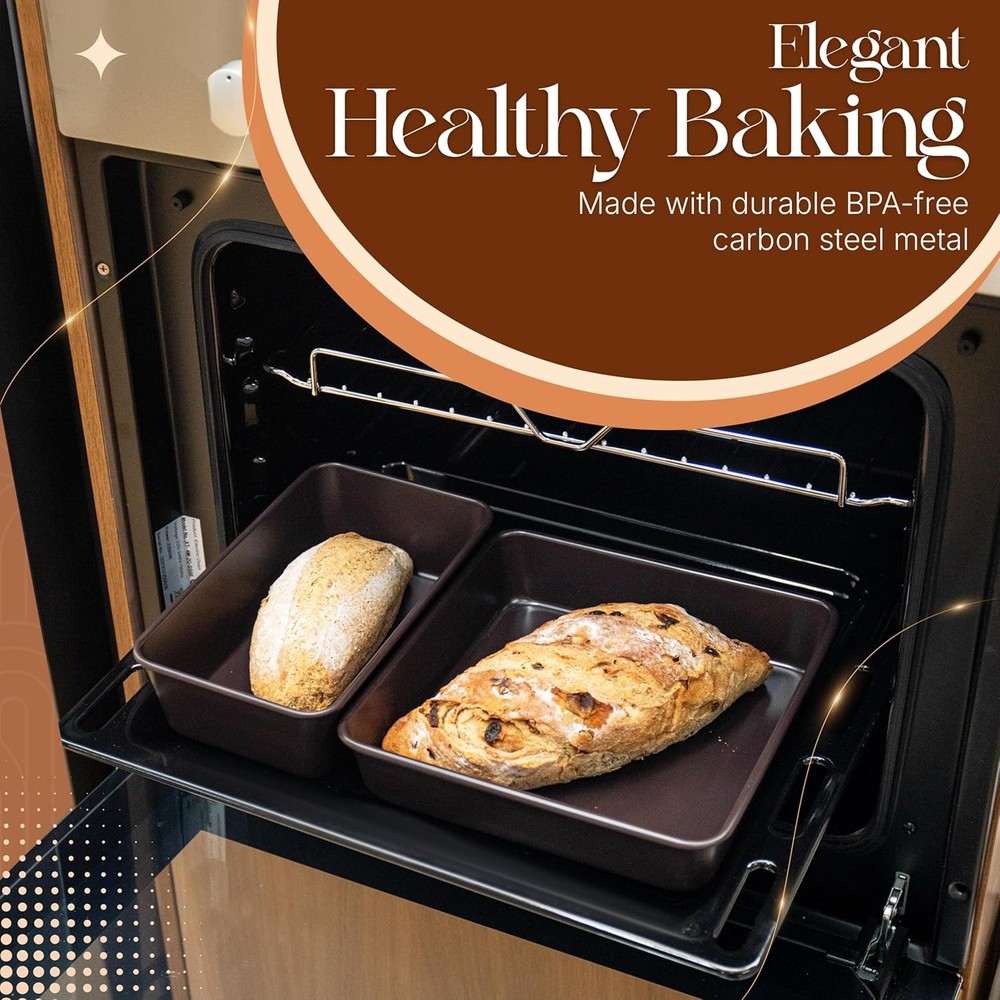 Nonstick Bakeware Set 8 Piece Stackable Baking Pan Set Oven safe 450°F Carbon