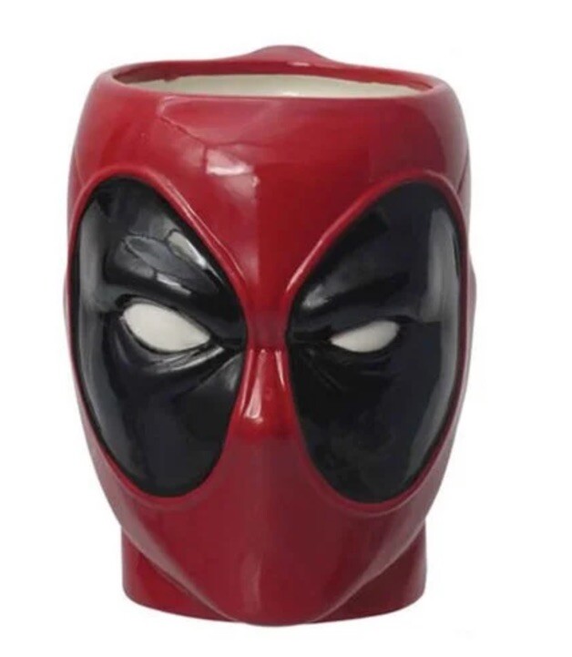 Marvel Deadpool Mug Adults Teens Red Black Side Handle Ceramic Drinkware New