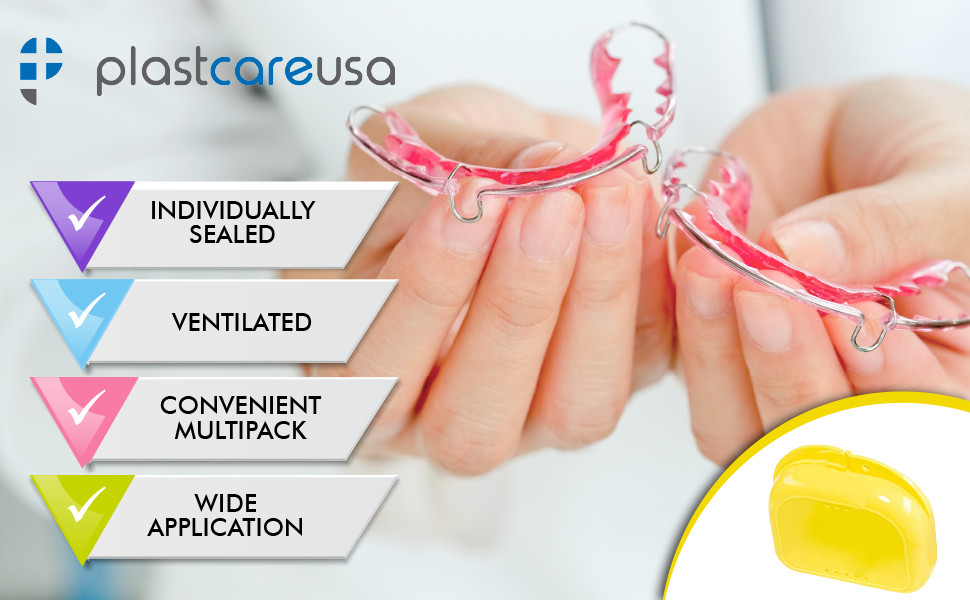 12-Pack Assorted Dental Retainer & Denture Boxes – Mouthguard Storage Containers