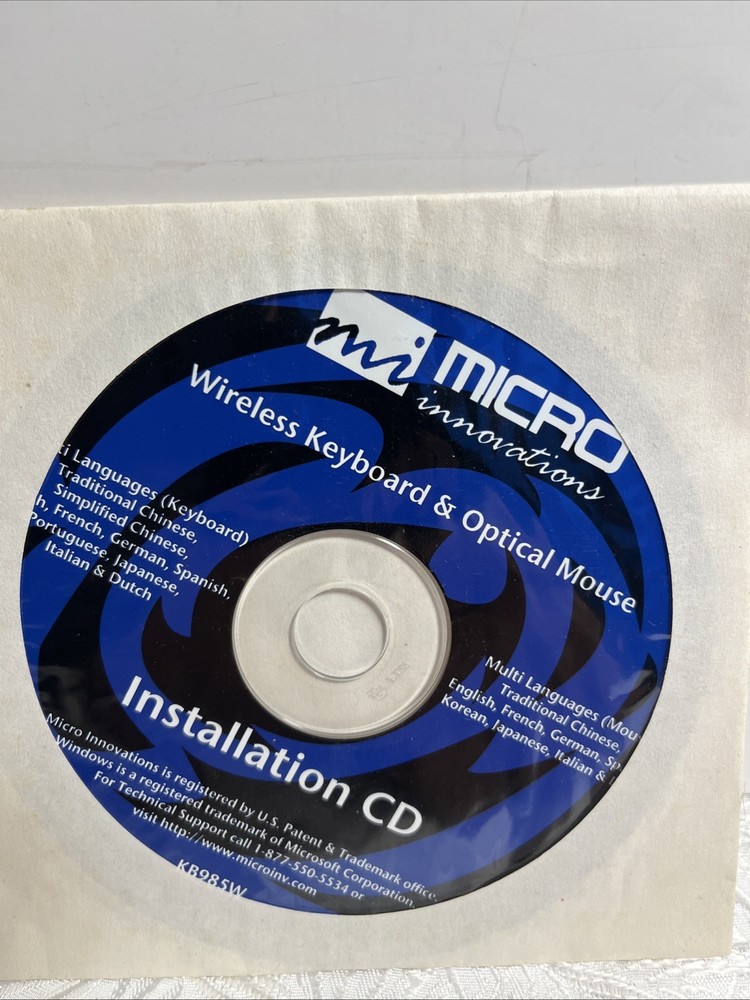 Micro Innovations Wireless Keyboard & Optical Mouse Installation CD (PC)
