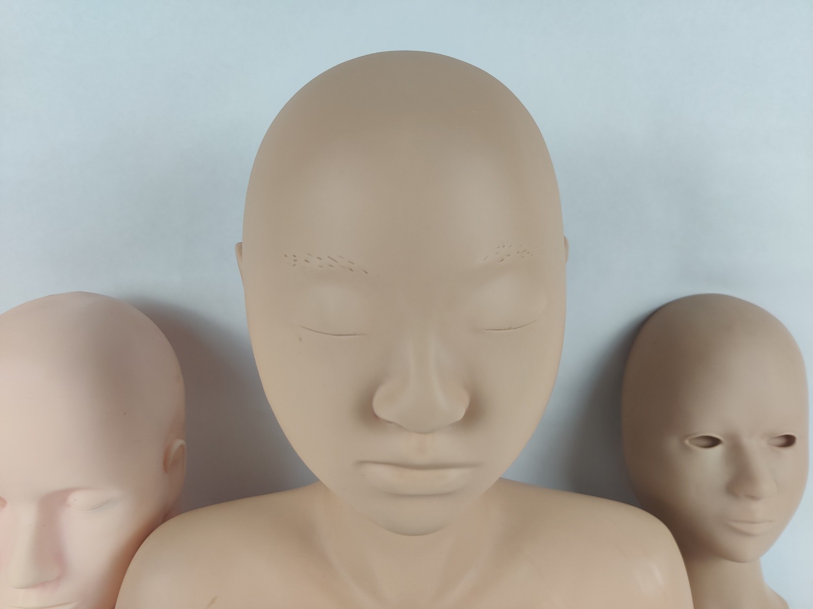 Lot of 3 Mannequin Heads 15" Marianna w/ Shoulders Makeup Wigs