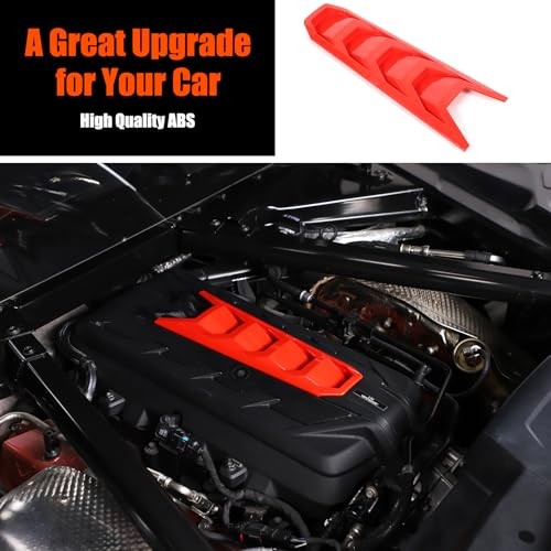 for Corvette C8 Engine Shroud Cover Bay Panel Trims Cover,ABS Engine Bay Red