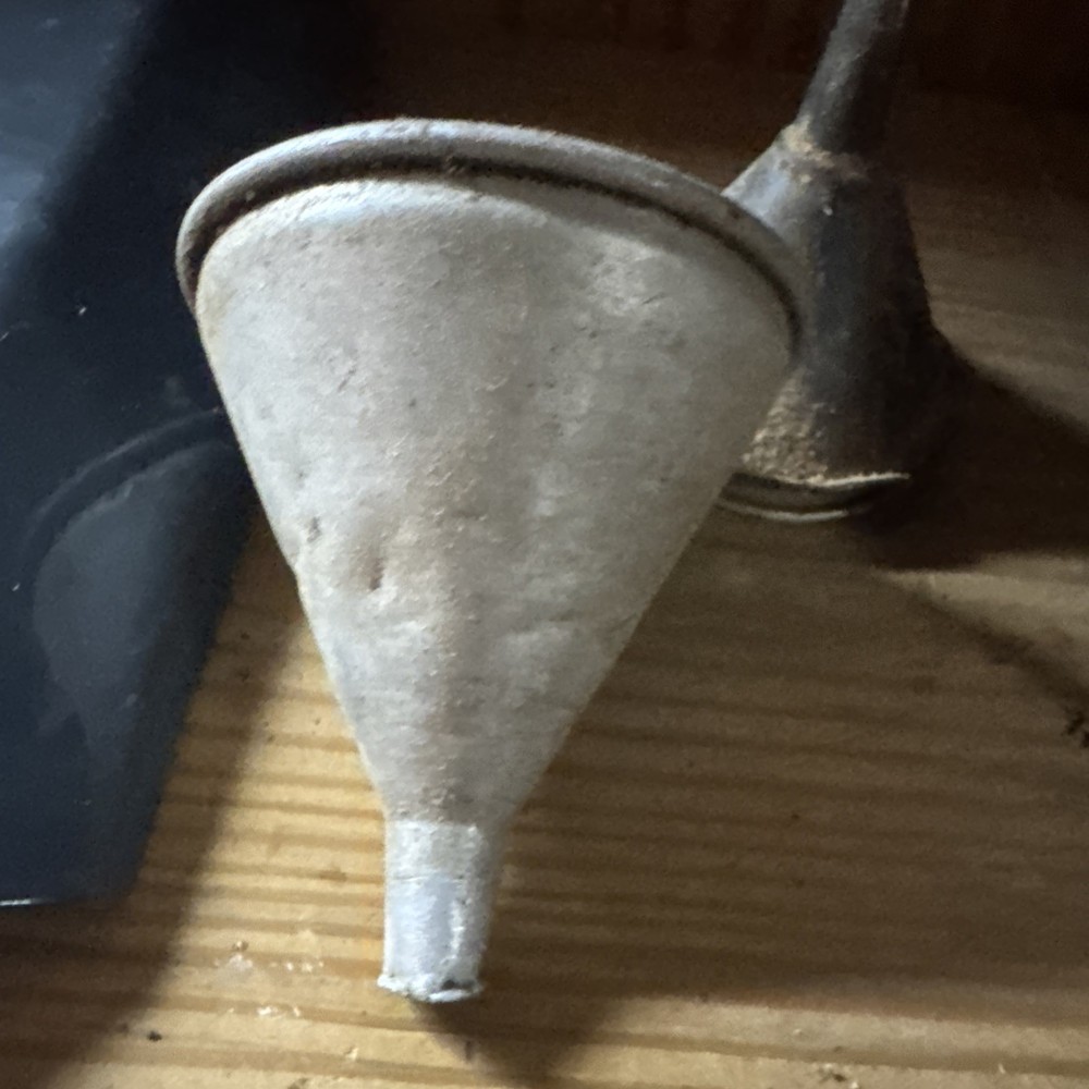 6 Galvinized Funnels All Different Sizes