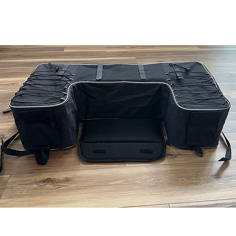 ATV Part Rear Rack Back Seat Storage Pack Luggage Bag Cushion Pad Padded Black
