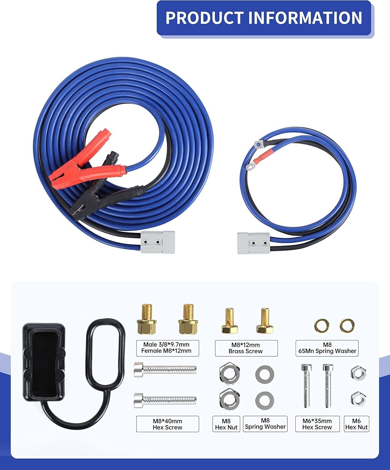 0 Gauge Heavy Duty Jumper Cables 30 FT 1000 Amp Quick Connect Plugs For Truck