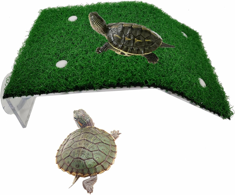 Turtle Resting Basking Platform, Simulation Grass Turtle Ramp, Tortoise Climb...
