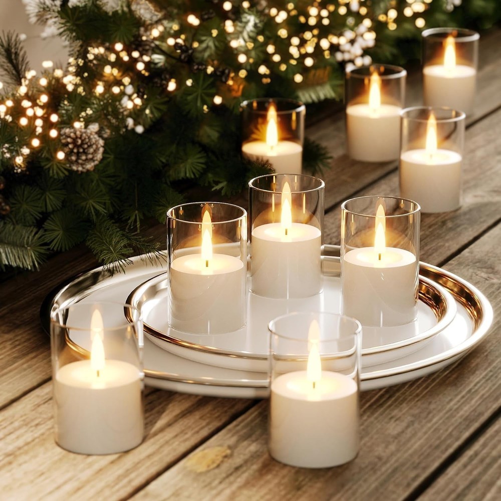 12Pack Flickering Flameless LED Candles with Timer, Battery Powered - Small P...